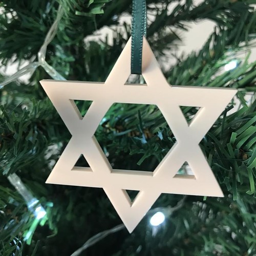Star of David Christmas Tree Decorations - Pack of Ten x 7cm - Various Colours - Picture 8 of 12