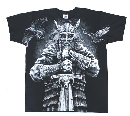 Wikinger Krieger T-Shirt Wickeloptik