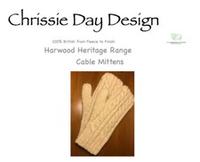 Chrissie Day Strickset - Harwood Heritage Range - Zopfhandschuhe + Skiband