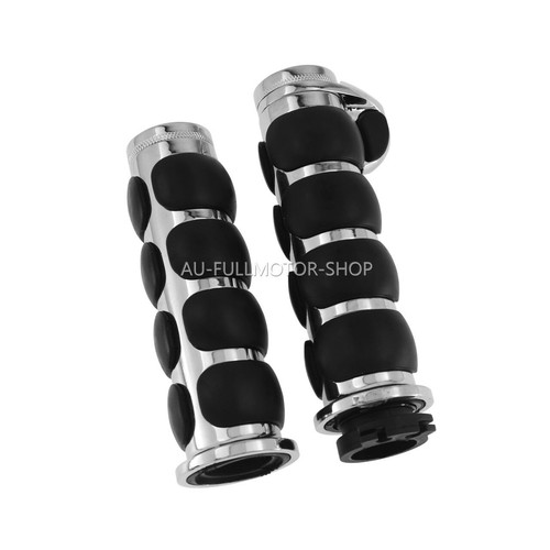 1'' Chrome Rubber Handlebar Hand Grips Fit For Harley Sportster 883 1200 1996-20 - Picture 5 of 6