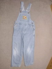 Vintage Disney Pooh Bib Overalls Size 10/12 Youth Kids Carpenter Denim