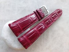 22mm/18mm Burgundy Alligator Crocodile Print Leather Watch Strap Band