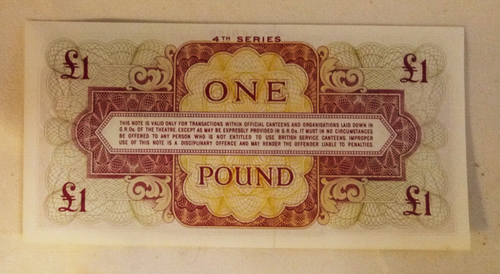 1962 One Pound BRITISH ARMED FORCE 4TH Series in protective sleeve - Picture 2 of 3