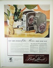 Vintage 1948 FILMO 8mm MOVIE CAMERA Lg Magazine Ad: BELL  HOWELL