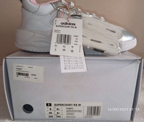 ADIDAS SUPERCOURT RX WOMEN TALLA 40 EU/8 USA SILVER/PINK/WHITE - Imagen 4 de 5