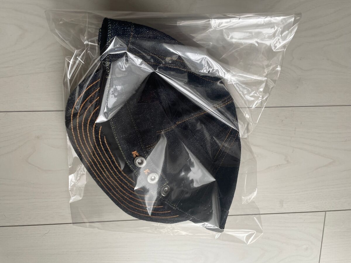 SAMURAI JEANS 15OZ Denim Work Cap Indigo OTOKOGI Free model
