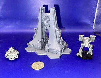 Sci-fi Colonial Civic Administrative Tower w/ Hex Base (6mm scale)