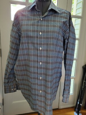 Apt 9 - Plaid long sleeve, collared, slim fit, men's dress shirt - M 