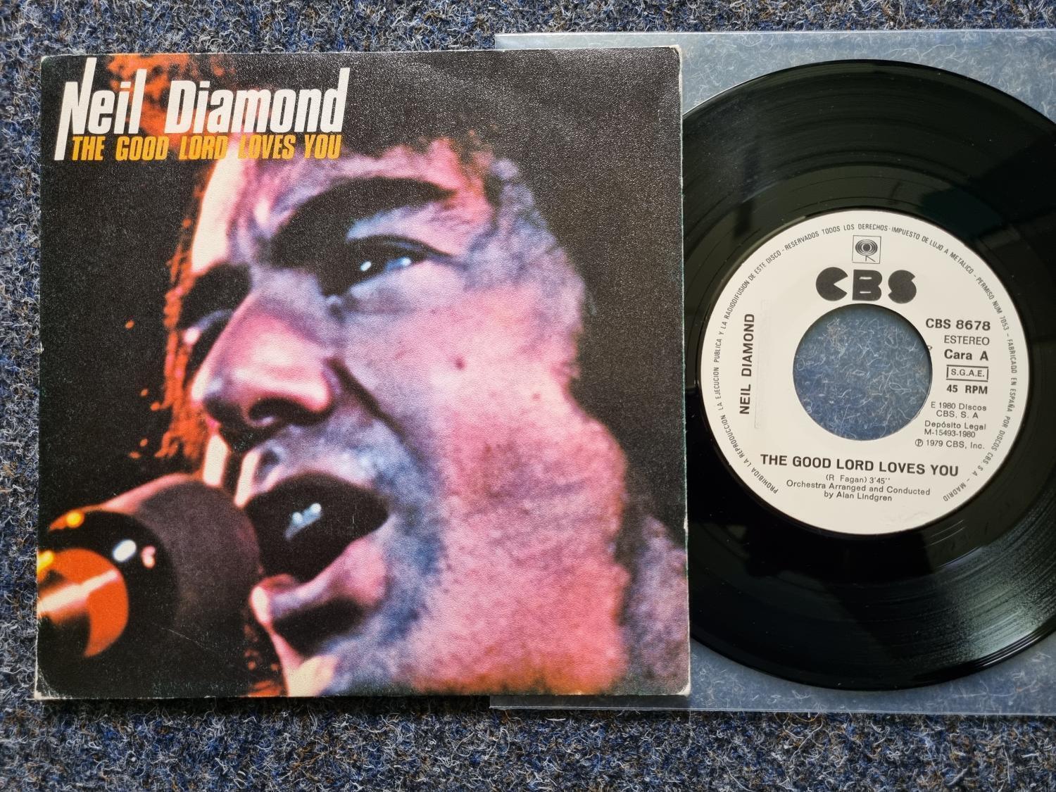 7"" Single Vinyl Neil Diamond - The good Lord loves you SPAIN PROMO