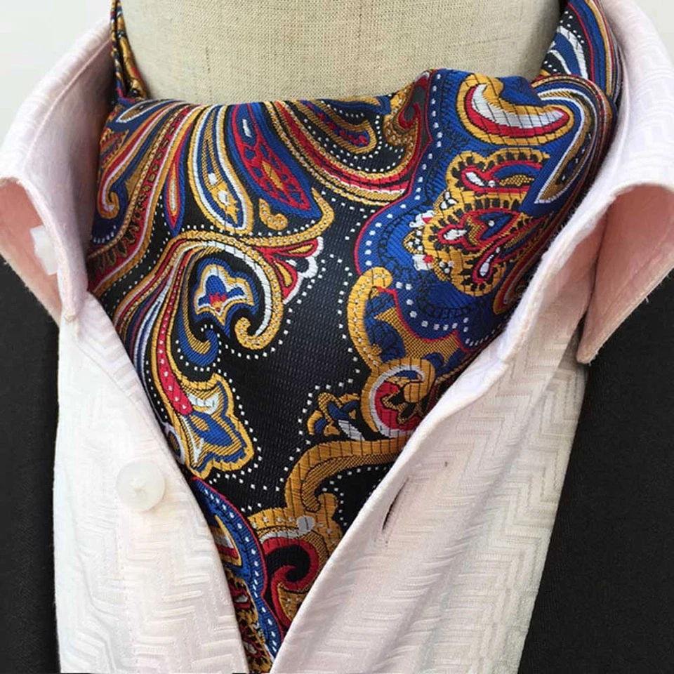 Hombres Paisley Floral Cuadros Bufandas Corbata Ascot Corbata Boda Colorida Corbata  Foto 3 de 4