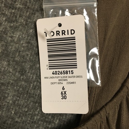 Torrid Womens Dress 6 Mini Skater 30 Puff Sleeve 6X NWT - Picture 6 of 14