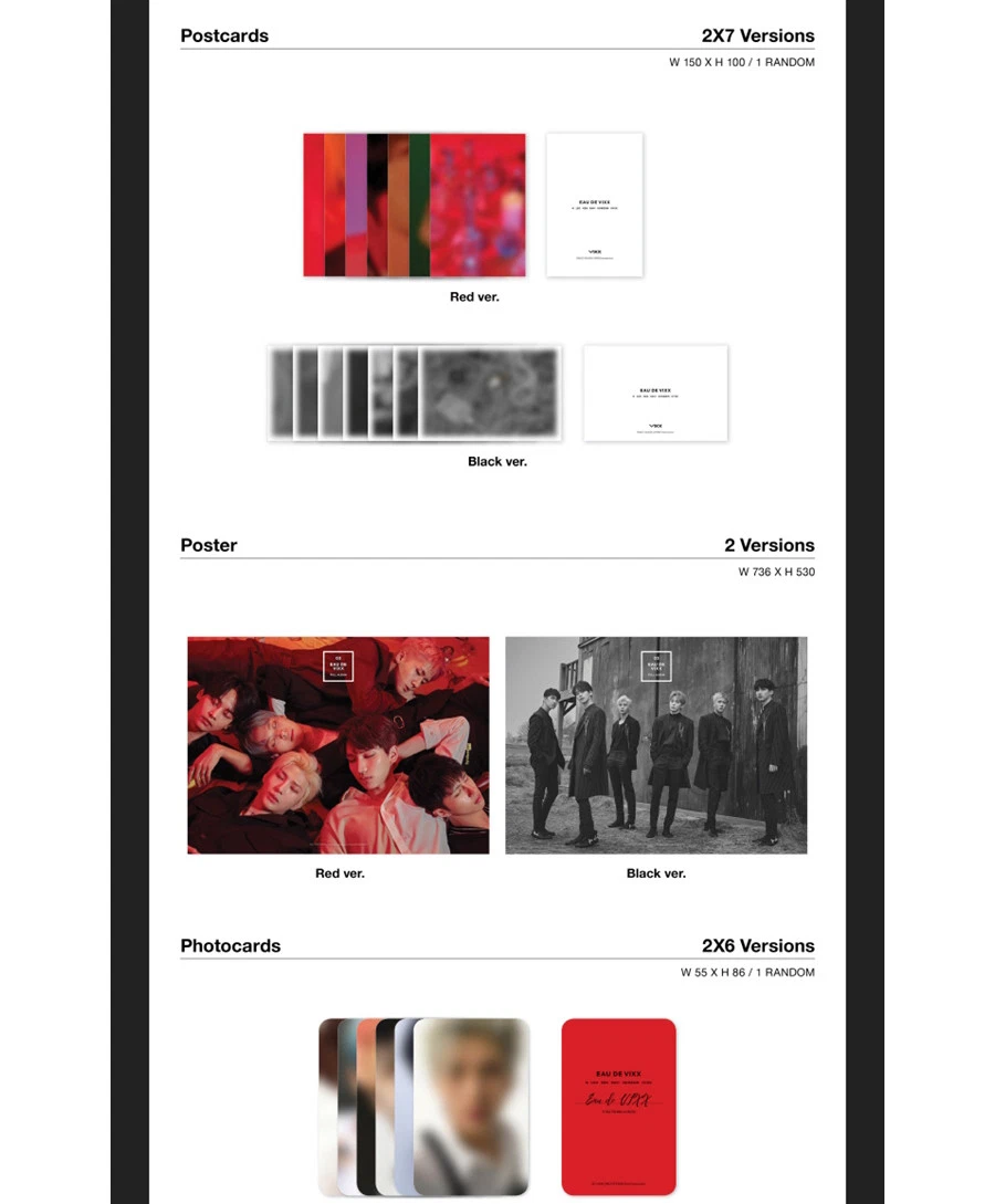 VIXX [EAU DE VIXX] 3rd Album CD+POSTER+Photo Book+Post Card+Photo