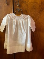 VICTORIAN COTTON BAPTISM GOWN DRESS LACE EDGE EMBROIDERED