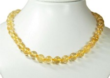 Schöne Halskette aus dem Edelstein Citrin in Kugelform Ø-8 mm