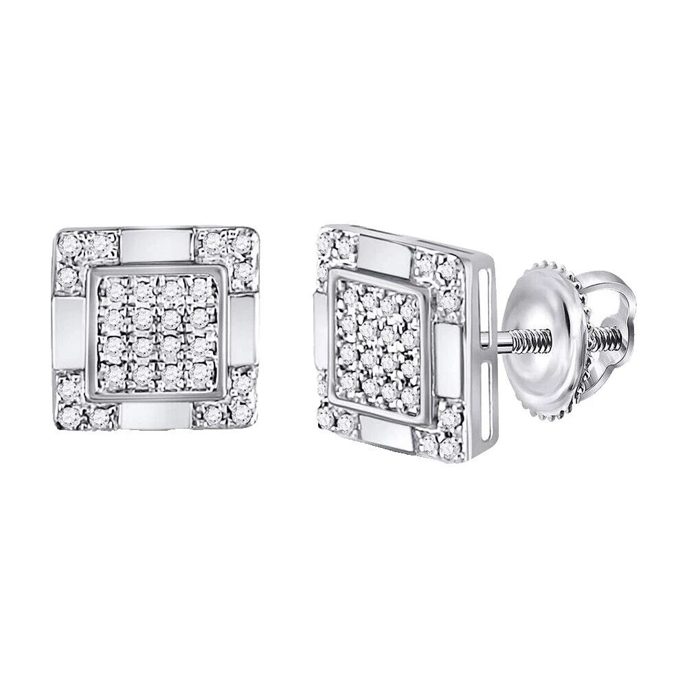 White Gold Diamond Earrings for Men