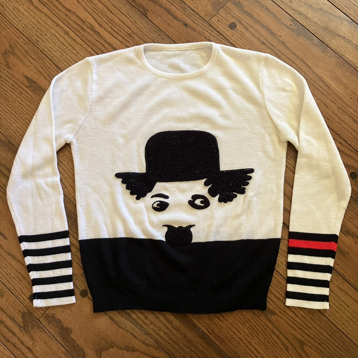 60s 70s Charlie Chaplin Knit Pullover Sweater Pronto Collectible 