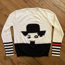 60s 70s Charlie Chaplin Knit Pullover Sweater Pronto Collectible Acrylic