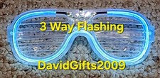 LED FLASHING SUNGLASSES LIGHT UP GLASSES BLINKING SHUTTER RAVE PARTY CLUB HOT