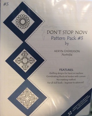 GOLDEN THREADS #DSN3 DON'T STOP NOW--PATTERN PACK 3 QUILTING DESIGNS