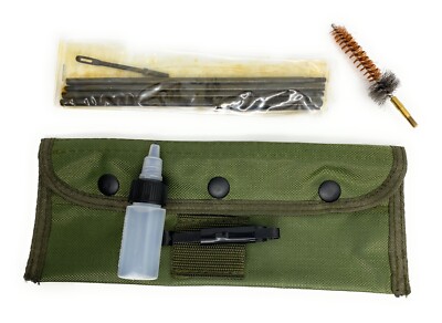 8Pcs .22 22LR .223 556 Rifle Gun Field Cleaning Kit Cleaner w/ Pouch USGI GI