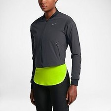 Nike Womens AeroLayer Cropped Lightweight Bomber Jacket Grey 811034 010