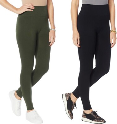 EZ Nina Leonard 2Pc Legging SOFT OLIVE BLACK S NWOT (67)