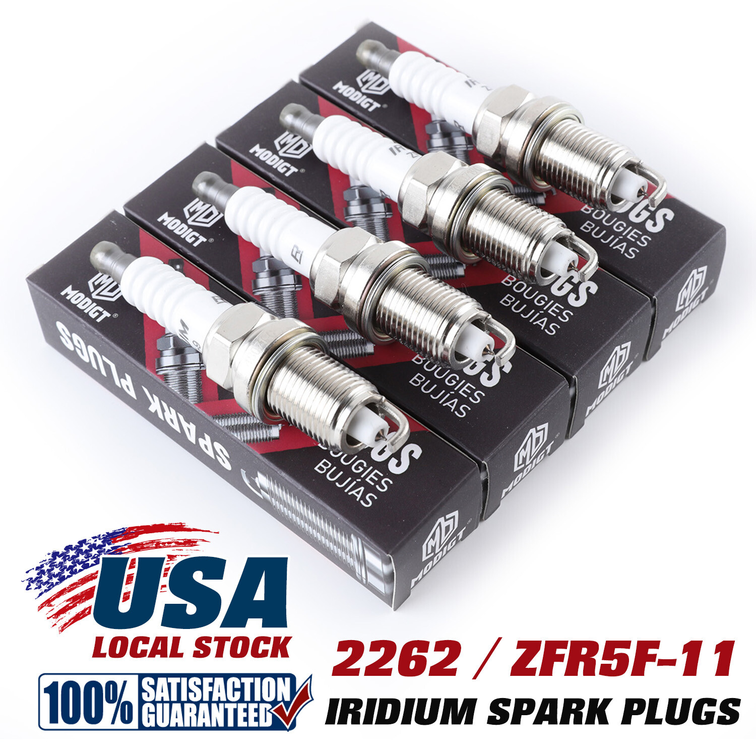 4Pcs Fit NGK Spark Plugs ZFR5F11 2262 For Acura Chrysler Dodge Honda Mazda OEM