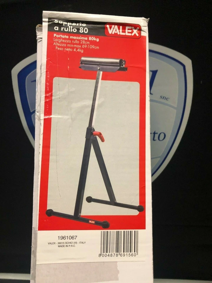 VALEX PIEDISTALLO SUPPORTO CAVALLETTO A RULLO RULLI REGOLABILE 80 KG 1961067 - Immagine 4 di 4