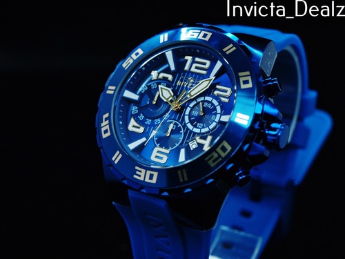 NUEVO Reloj Invicta Hombre 48mm PRO DIVER Cronógrafo Acero Inoxidable Todo AZUL - Imagen 8 de 10