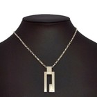 Near MINT GUCCI Sterling Silver G Cut Motif Pendant Necklace No Box JP