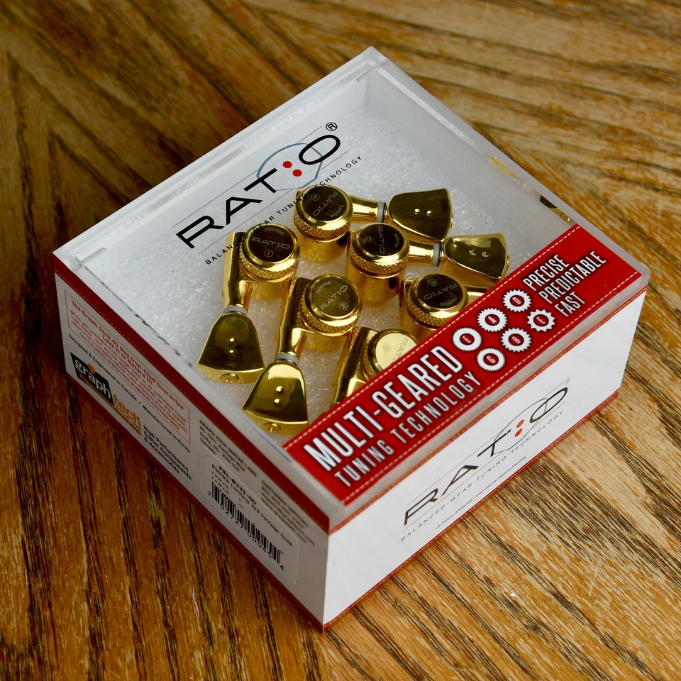 Graph Tech Ratio Locking Tuned Machine Heads - 3+3 Vintage Gold - Image 2 of 4