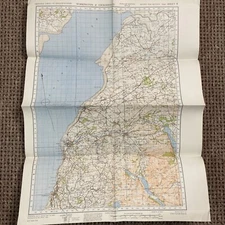 WORKINTON & COCKERMOUTH Second War Revision Sheet 8 - 1940 OS Cloth Map WWII Vtg