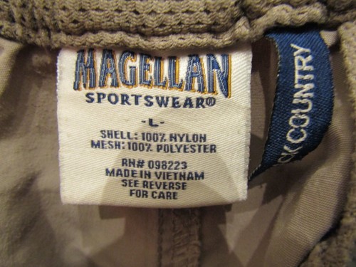 YOUTH MAGELLAN SPORTSWEAR CARGO 100% NYLON ZIP LEGS TAUPE PANTS SIZE L INSEAM 26 - Picture 2 of 5