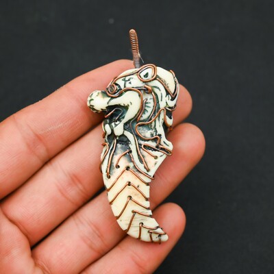 Dragon Acrylic Copper Wire Wrapped Handmade Pendant Jewelry