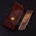 Handmade Damascus Tanto Knife Folding Pocket Knife with Leather Sheath Best Gift — photo 5