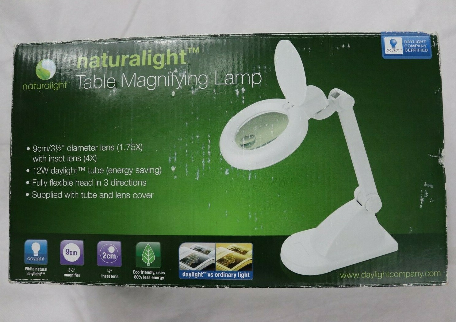 NATURALIGHT "Daylight Company" LED Table Magnifying Lamp MODEL UN1040 White eBay