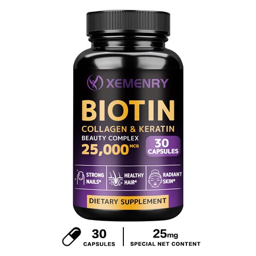 Kolagen biotyny i keratyna 25 000mcg - zdrowie włosów, skóry, paznokci, kości i stawów - Zdjęcie 9 z 11