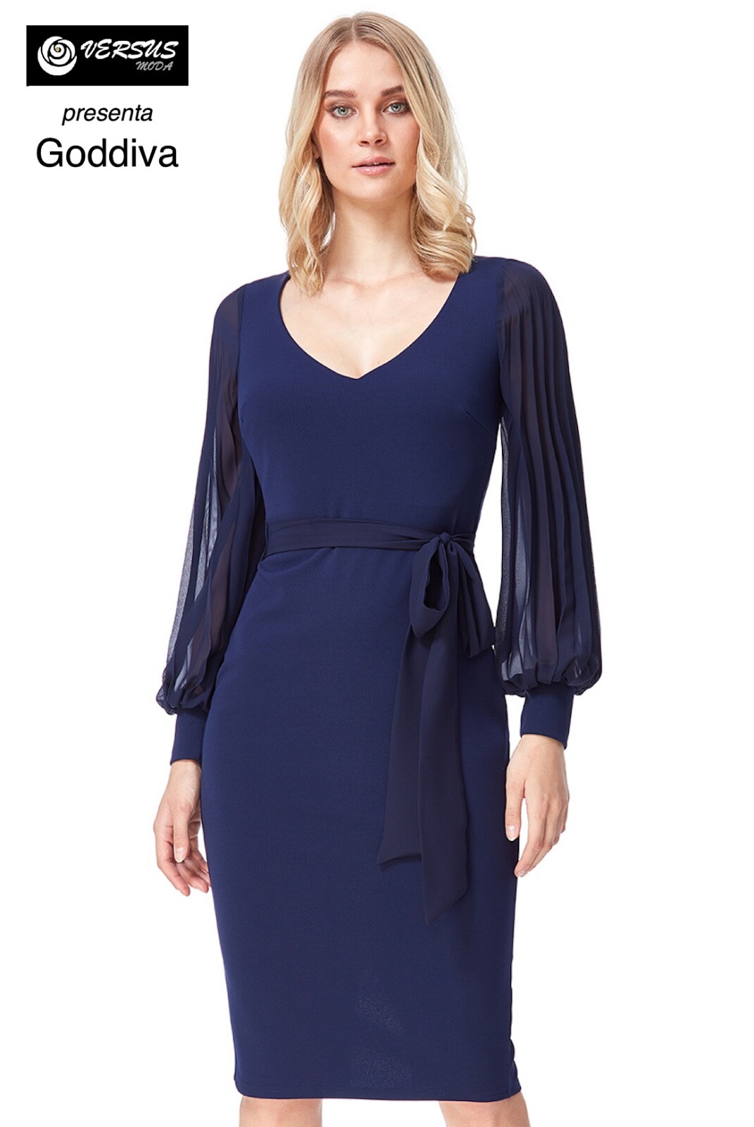 Eledobby Abito Elegante Donna Tubino di Pizzo Cerimonia Senza Maniche