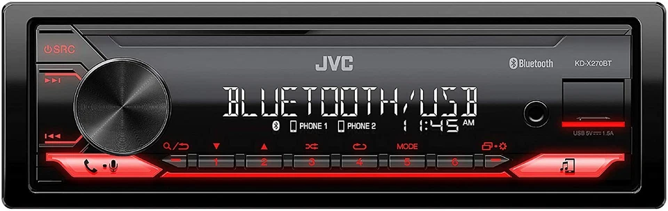 JVC KDX280BT Bluetooth Radio Digital Media Car Stereo 4) 6.5 300W 2Way speakers - Image 2 of 4
