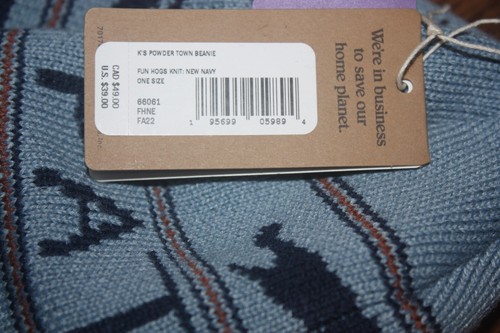 New with Tag Patagonia Youth Kids Powder Town Beanie Fun Hogs Knit SHIP FREE US - Picture 4 of 4