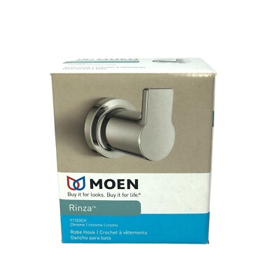 Moen Rinza Chrome Single Robe Hook Wall Mount Towel Hook Y1103CH