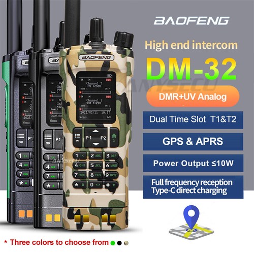BAOFENG DM-32 DMR 8W Walkie Talkie Digital Simulation GPS/APRS Air Band FM Radio