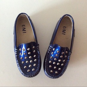 blue and silver loafers