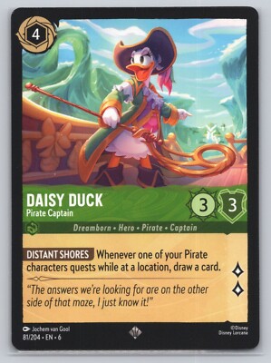 Disney Lorcana - Daisy Duck - Pirate Captain 81/204 - Azurite Sea