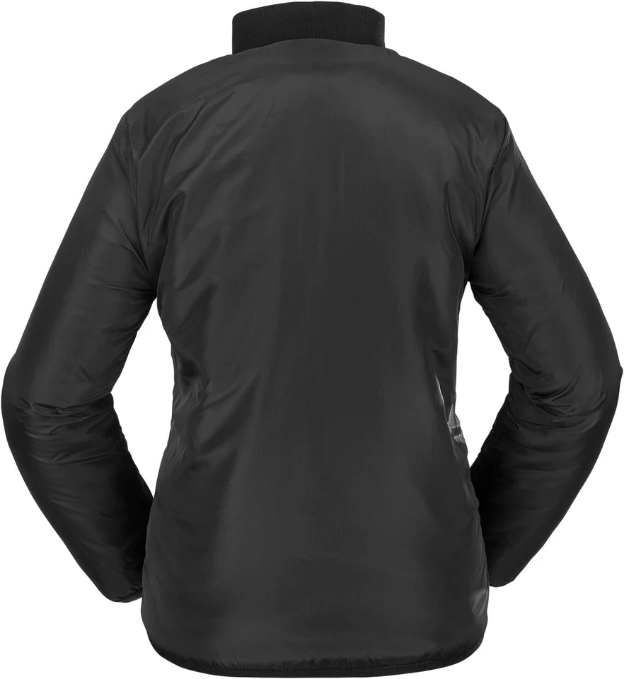 NEW VOLCOM WOMENS S SMALL REVERSIBLE POLAR SNOWBOARD JACKET BLACK GREY FLEECE - Image 4 of 4