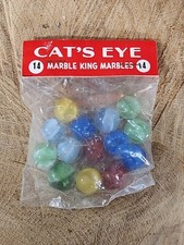 14 Count Cats Eye Marble King Marbles - Original Sealed Pack / Made In USA