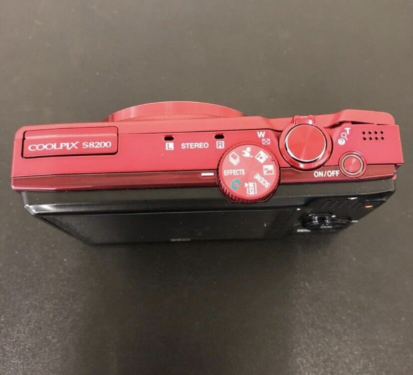 Nikon COOLPIX S8200 Digital Camera Red 16.1MP Compact 14x Nikon COOLPIX S8200 Digital Camera Red 16.1MP Compact 14x