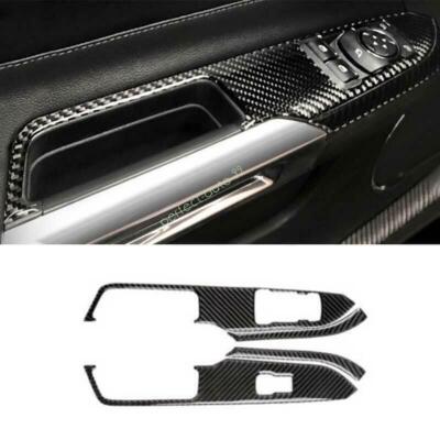 For Ford Mustang 2015-2022 2023 Real Carbon Fiber Window Lift Lock Switch Panel
