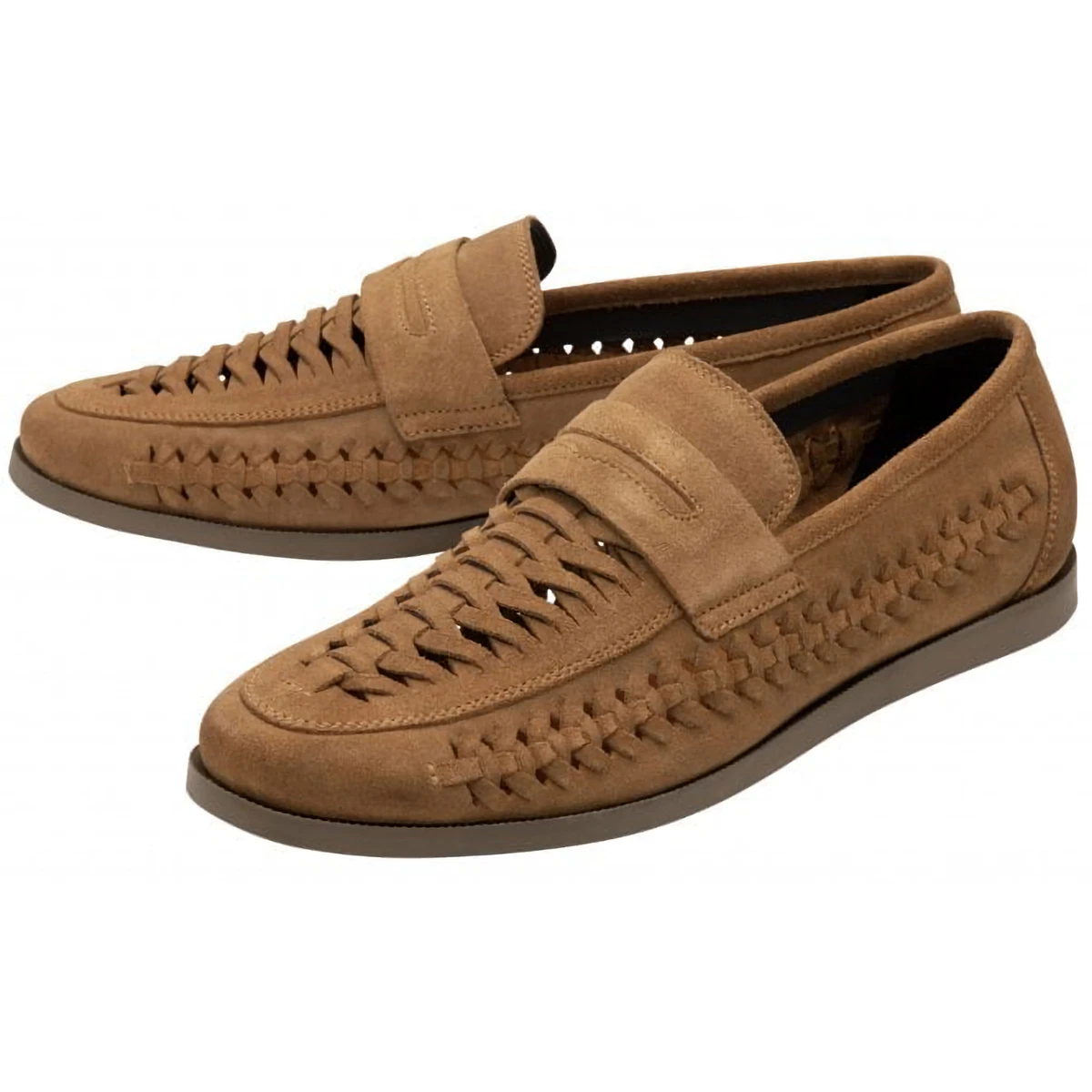 Suede woven sale loafers