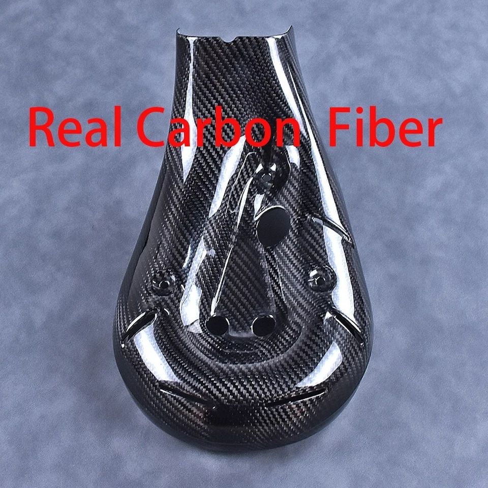 Cubierta protectora térmica de escape brillante 100 % fibra de carbono real para Ducati 1199 Panigale Foto 2 de 4